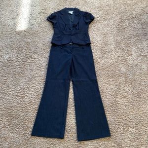 Black pin striped suit set